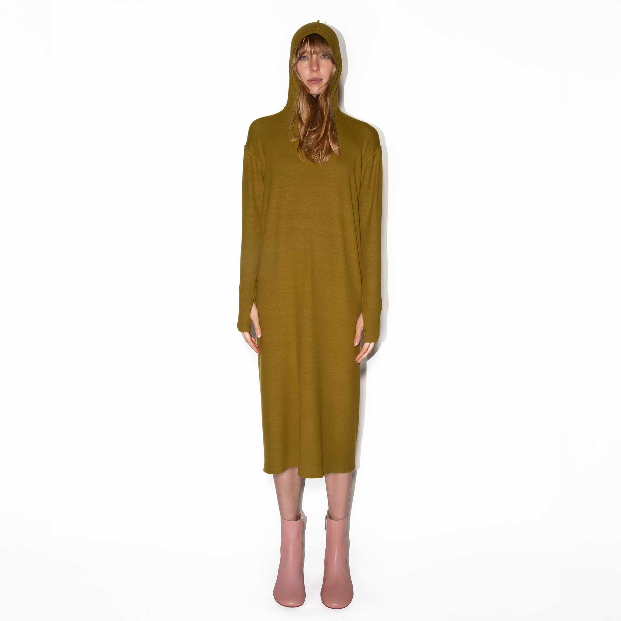 Ribbed Hooded Dress