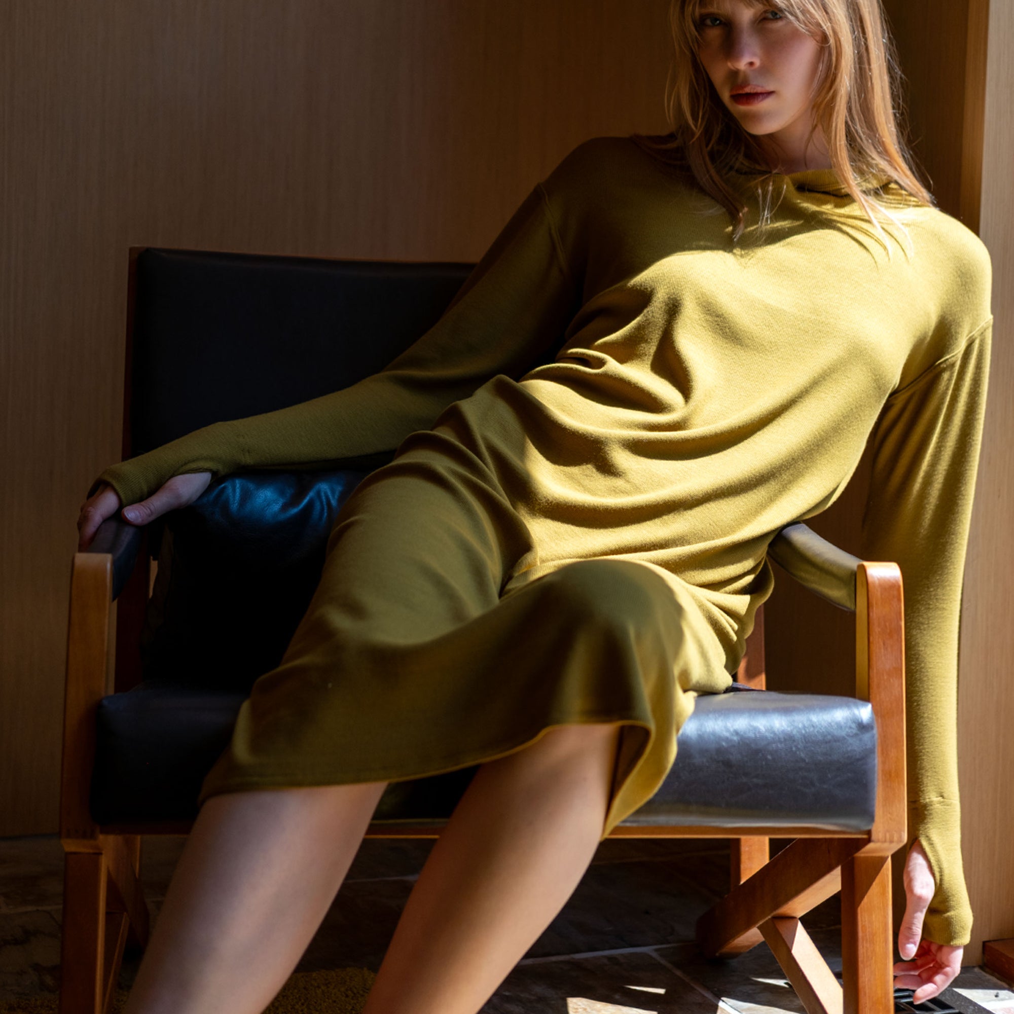 Ribbed Hooded Dress