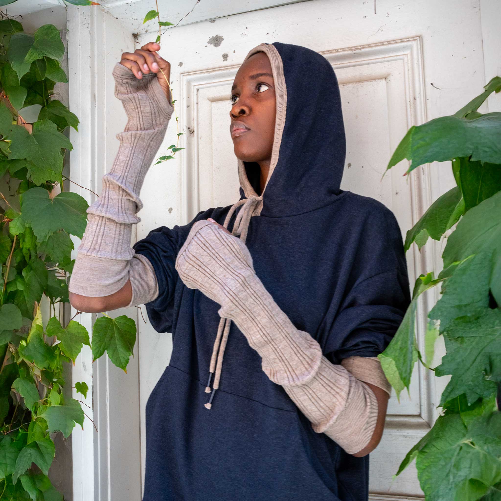 Lace Ribbed Arm Warmers - Superfine Merino Wool | Karn Goode