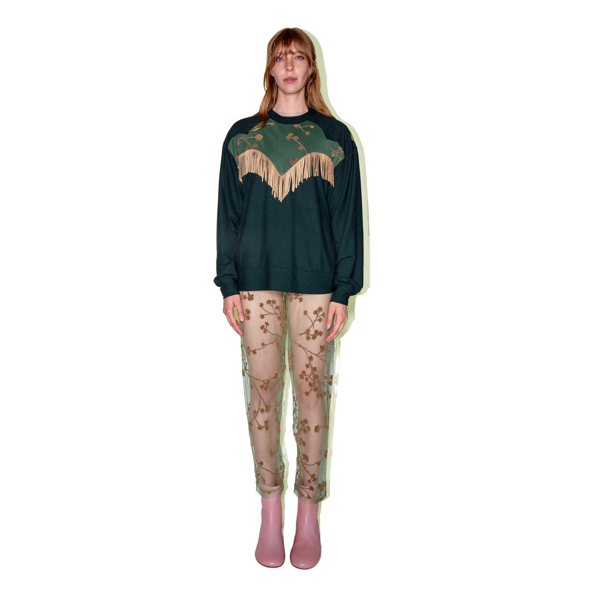 Floral Mesh Pants