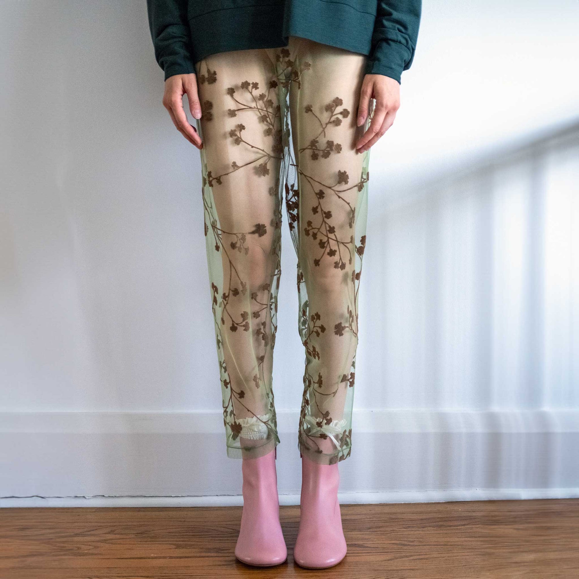 Floral Mesh Pants