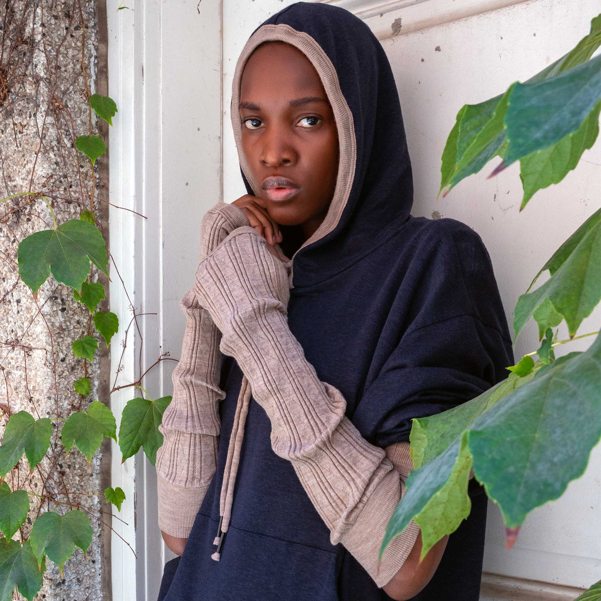 Lace Ribbed Arm Warmers