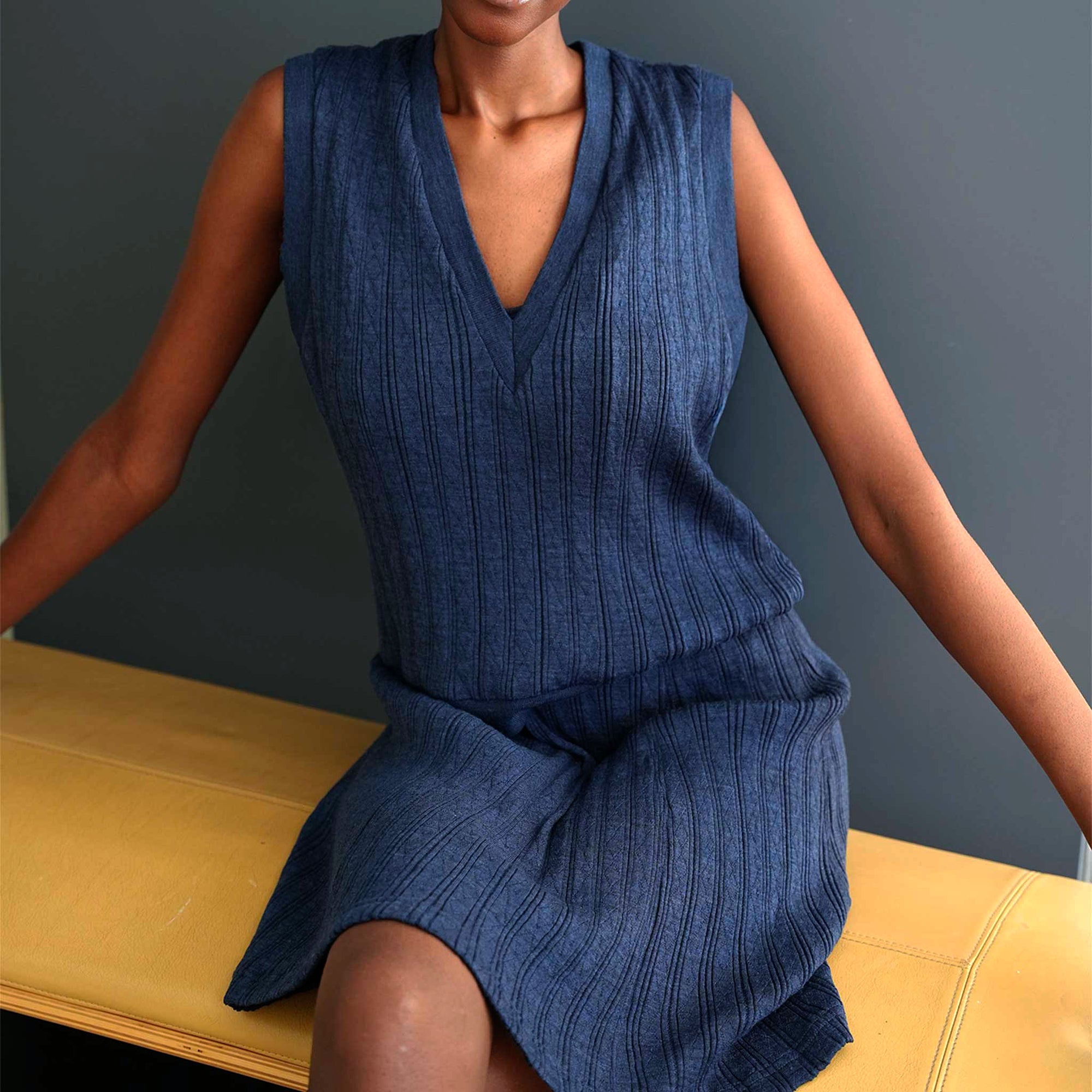 Ribbed Pullover Vest  - superfine Merino wool