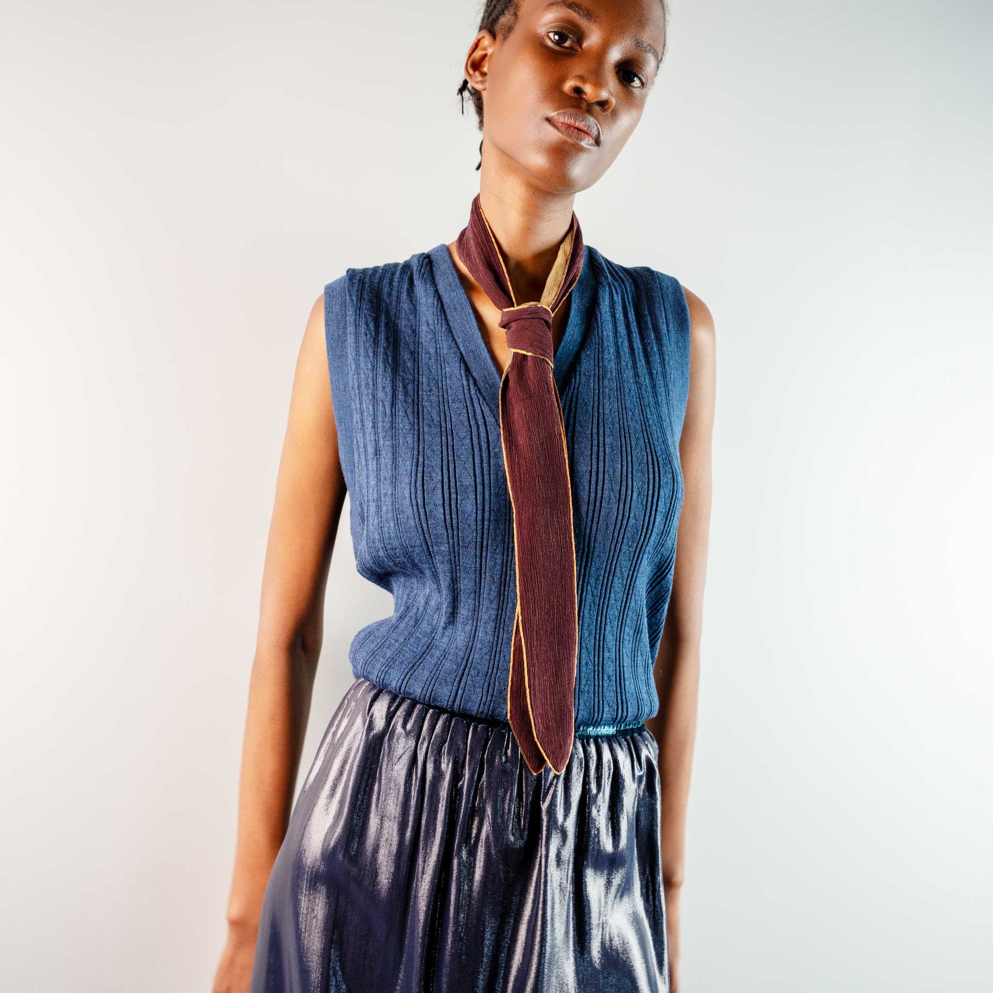 Ribbed Pullover Vest  - superfine Merino wool