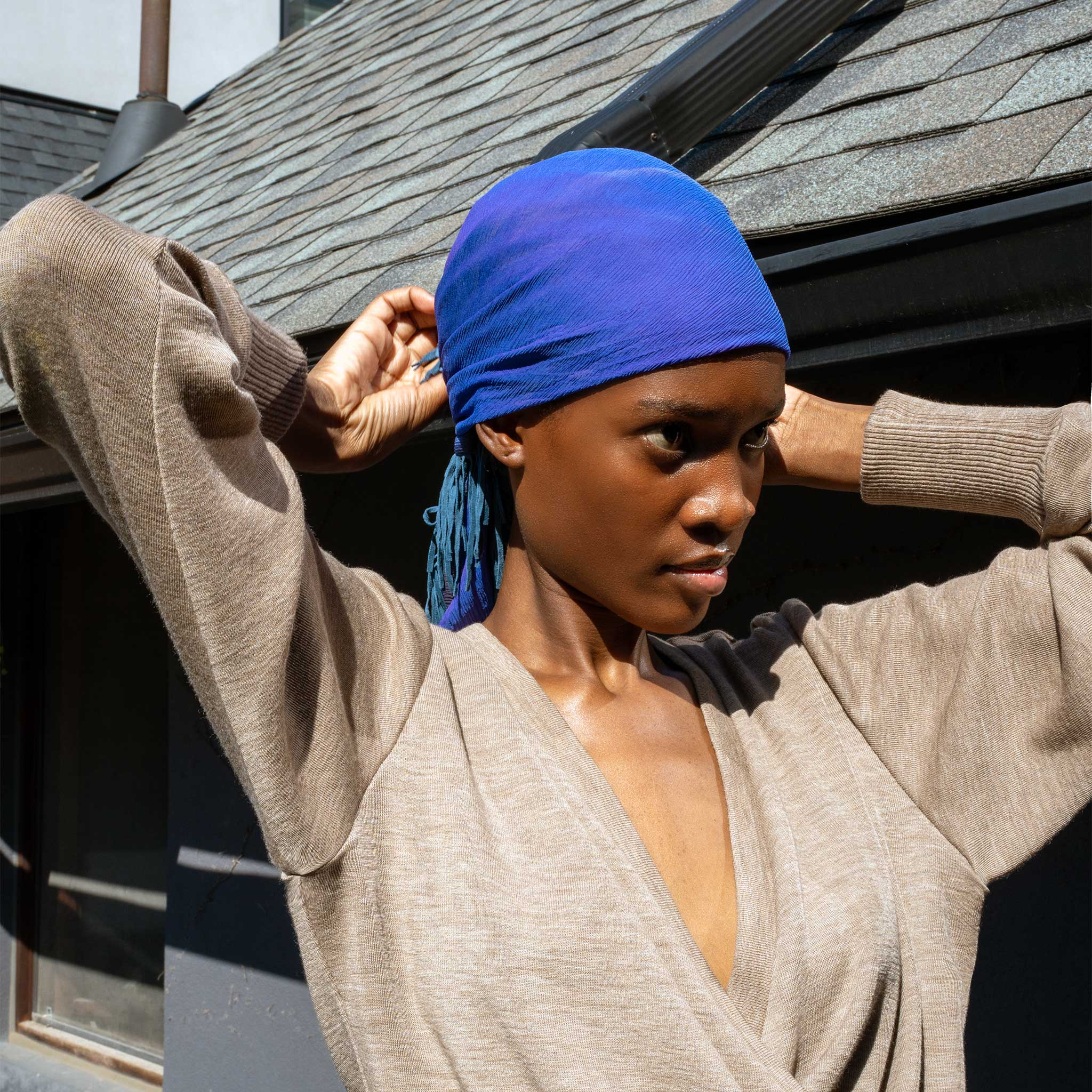 Iridescent Silk Fringe Bandana – Karn Goode